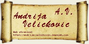 Andrija Veličković vizit kartica